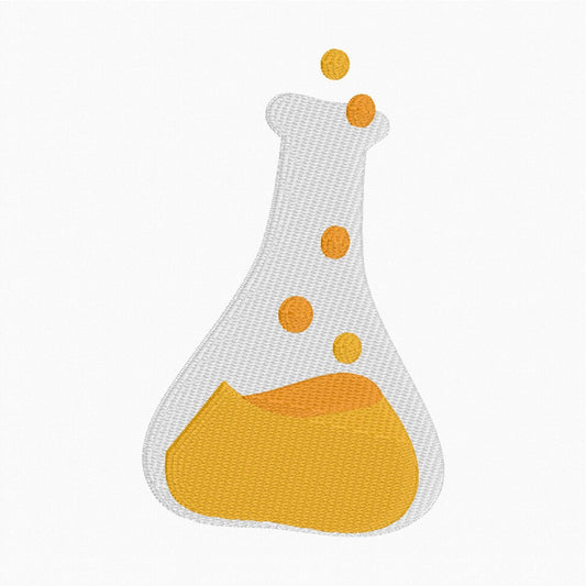 Science beaker flask chemistry // Machine Embroidery Digital File, pes, Instant Download, stem, biology