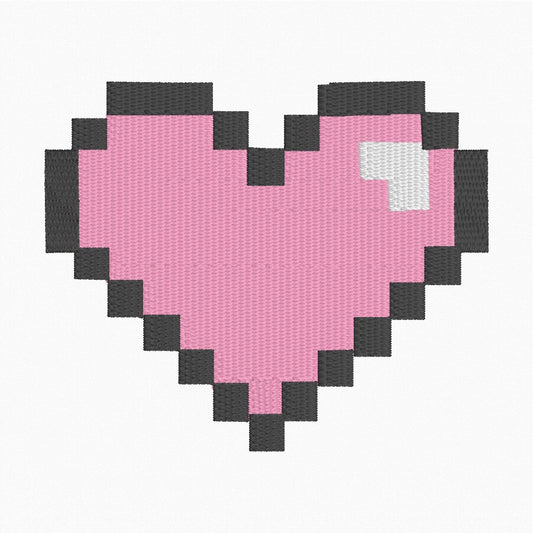 Pixel Heart Pattern Trendy // Machine Embroidery Digital File, pes, Instant Download, valentines day, love